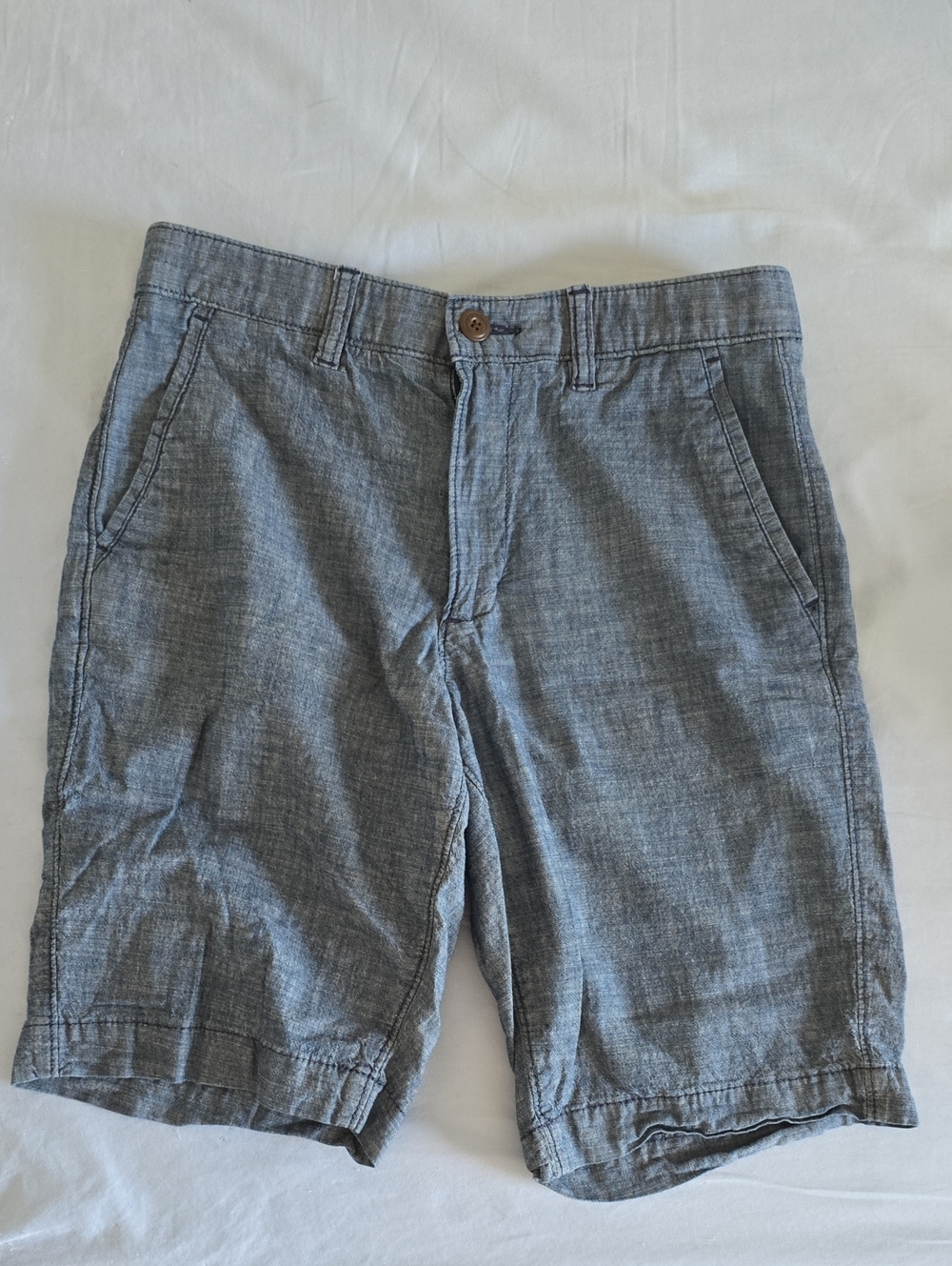 Sonoma FLEXWEAR Brand Gray Flat-Front Linen-Blend Shorts Size 30